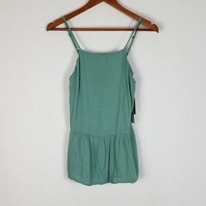 NWT Green Mossimo Crepe Cami Top With A Flowy Peplum Design Size XS